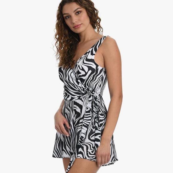 Sunshine79 psychedelic zebra romper cover-up - Picture 1 of 4